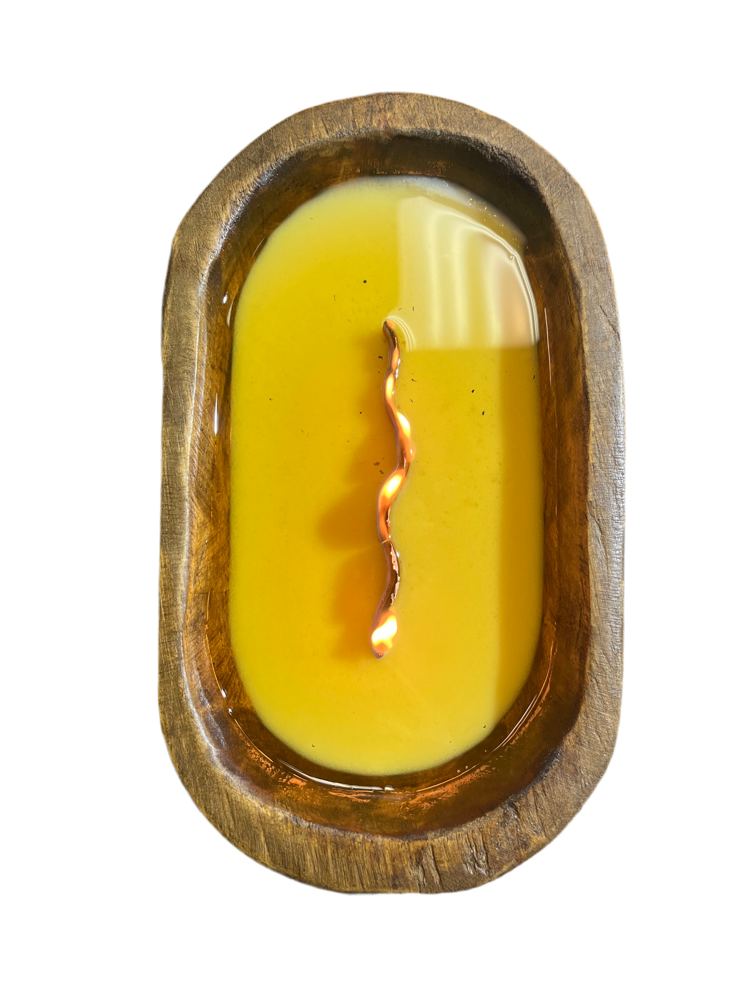 Wooden Bowl Wavy Wick