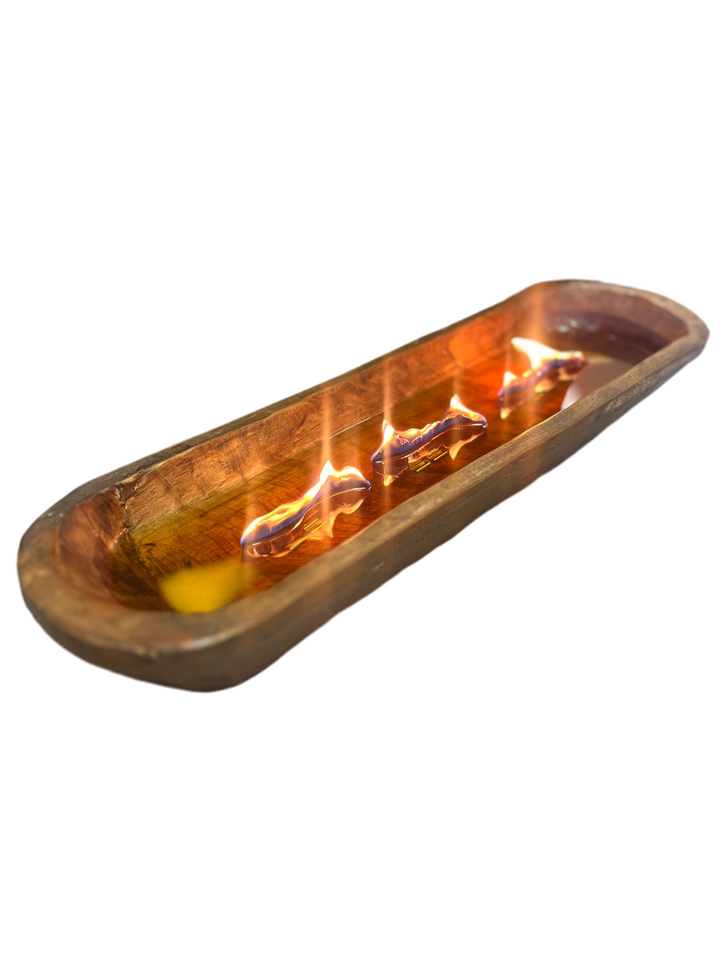Baguette Wooden Bowl Candle Wavy Wick