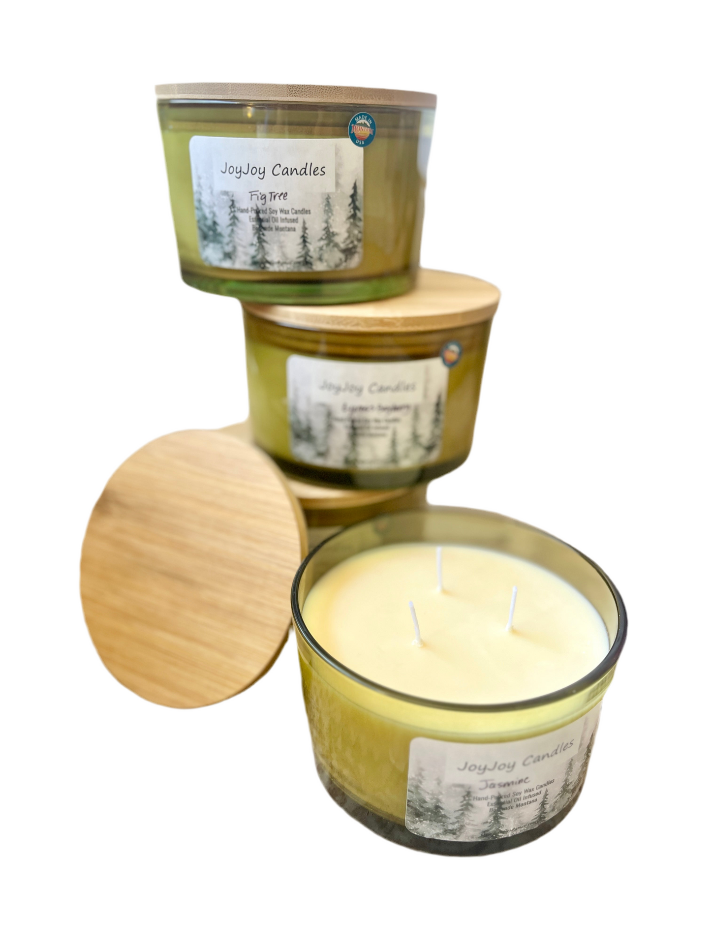 3 Wick Candle - Green Jar