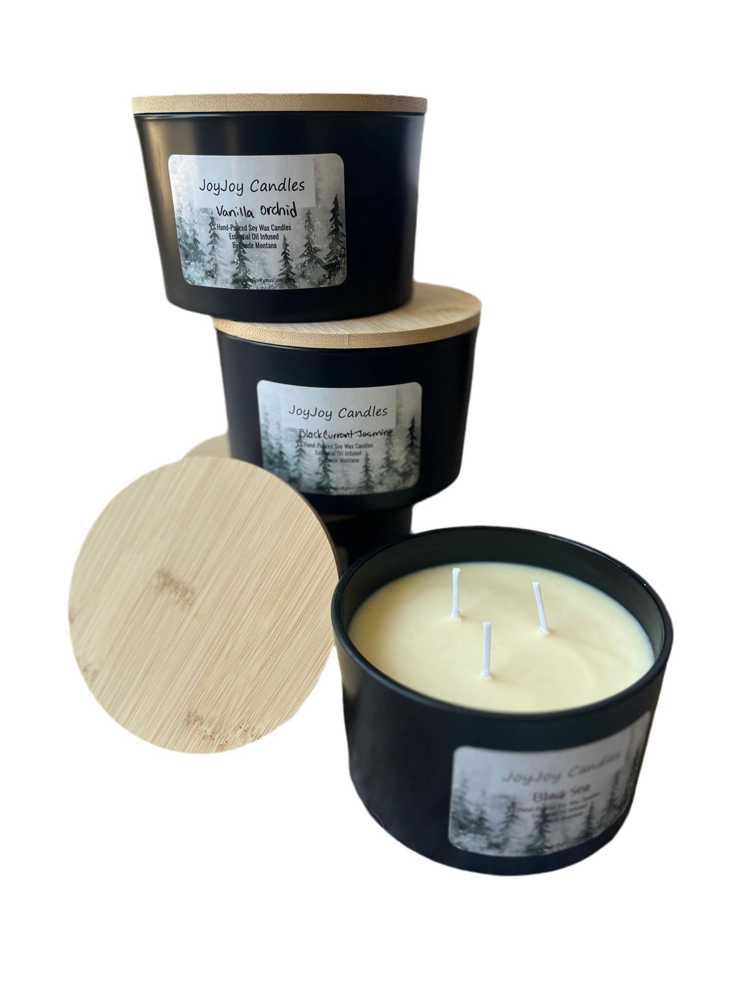 3 Wick Candle - Black Jar