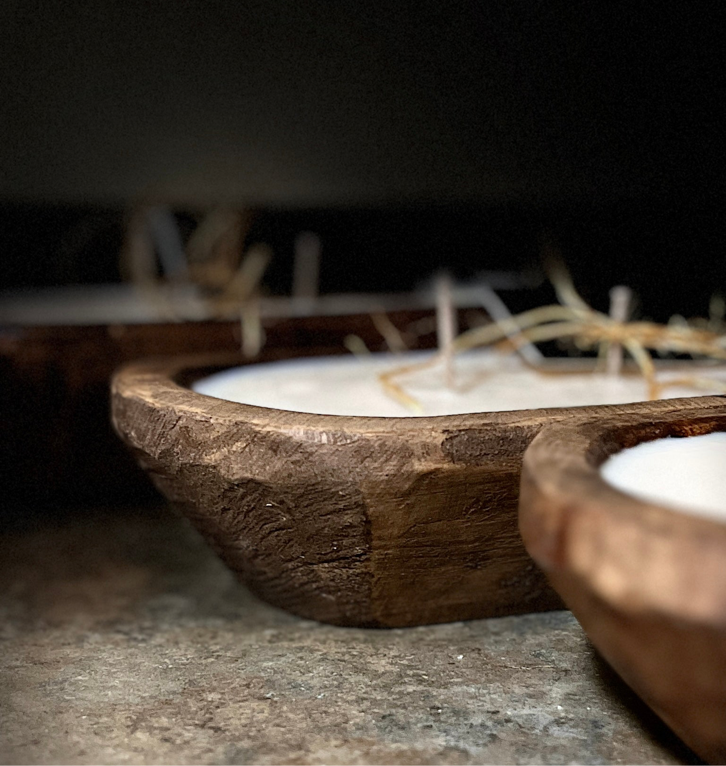 Wooden Bowl Candle