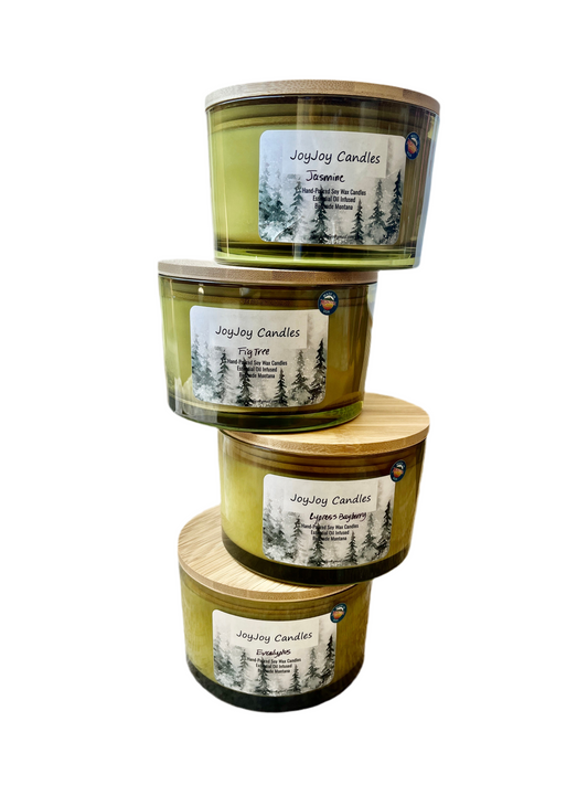 3 Wick Candle - Green Jar