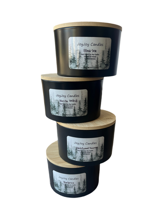 3 Wick Candle - Black Jar