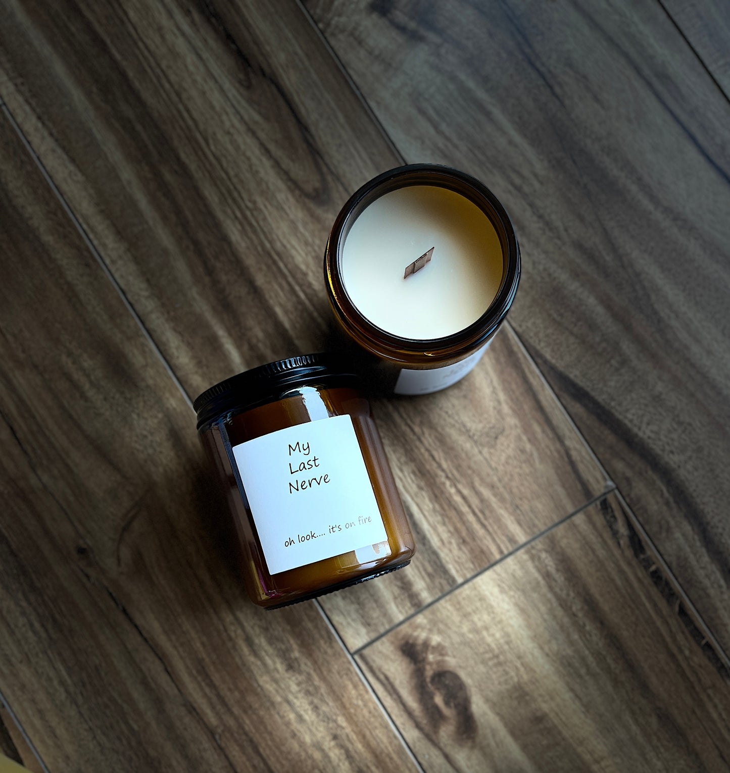 8 oz My Last Nerve Amber Wood Wick